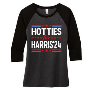 Hotties For Kamala Harris 2024 Women's Tri-Blend 3/4-Sleeve Raglan Shirt