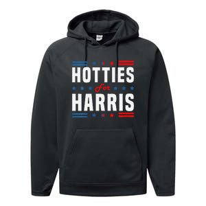 Hotties For Kamala Harris Sarcastic Performance Fleece Hoodie