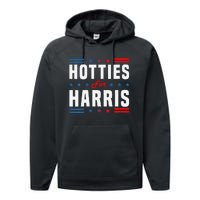 Hotties For Kamala Harris Sarcastic Performance Fleece Hoodie