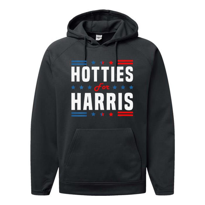 Hotties For Kamala Harris Sarcastic Performance Fleece Hoodie