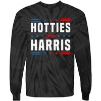 Hotties For Kamala Harris Sarcastic Tie-Dye Long Sleeve Shirt