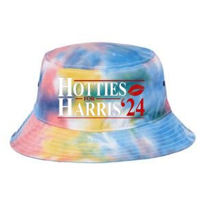 Hotties For Kamala Harris 2024 Smooch Lip Funny Politcal Tie Dye Newport Bucket Hat