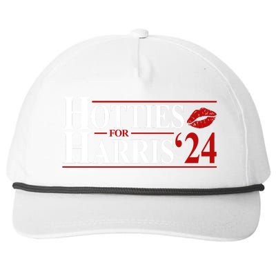 Hotties For Kamala Harris 2024 Smooch Lip Funny Politcal Snapback Five-Panel Rope Hat