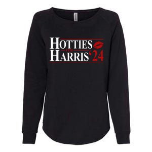 Hotties For Kamala Harris 2024 Smooch Lip Funny Politcal Womens California Wash Sweatshirt