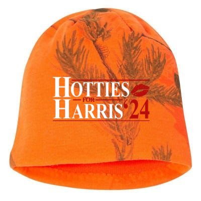 Hotties For Kamala Harris 2024 Smooch Lip Funny Politcal Kati - Camo Knit Beanie