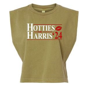 Hotties For Kamala Harris 2024 Smooch Lip Funny Politcal Garment-Dyed Women's Muscle Tee