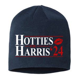 Hotties For Kamala Harris 2024 Smooch Lip Funny Politcal Sustainable Beanie