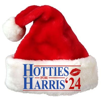 Hotties For Kamala Harris 2024 Smooch Lip Funny Politcal Premium Christmas Santa Hat