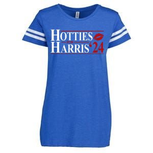 Hotties For Kamala Harris 2024 Smooch Lip Funny Politcal Enza Ladies Jersey Football T-Shirt