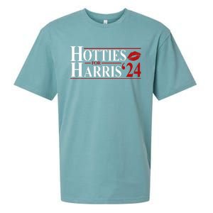 Hotties For Kamala Harris 2024 Smooch Lip Funny Politcal Sueded Cloud Jersey T-Shirt