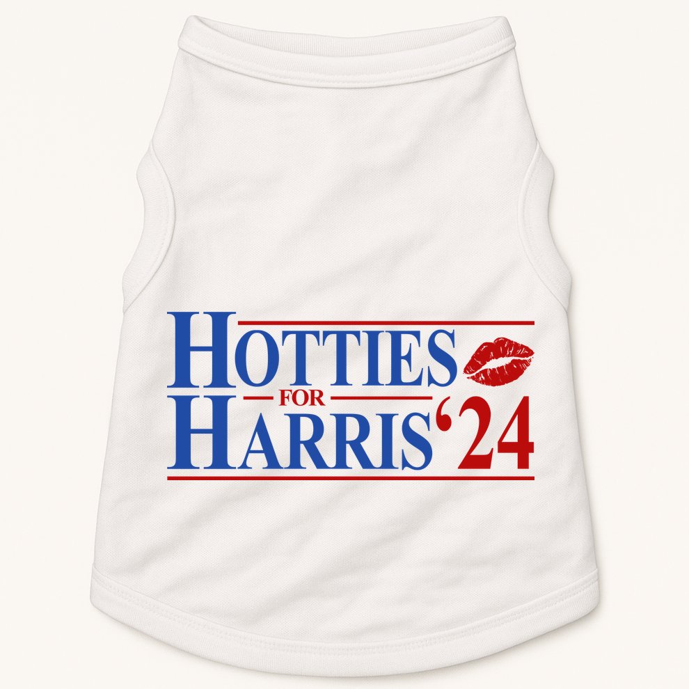 Hotties For Kamala Harris 2024 Smooch Lip Funny Politcal Doggie Tank