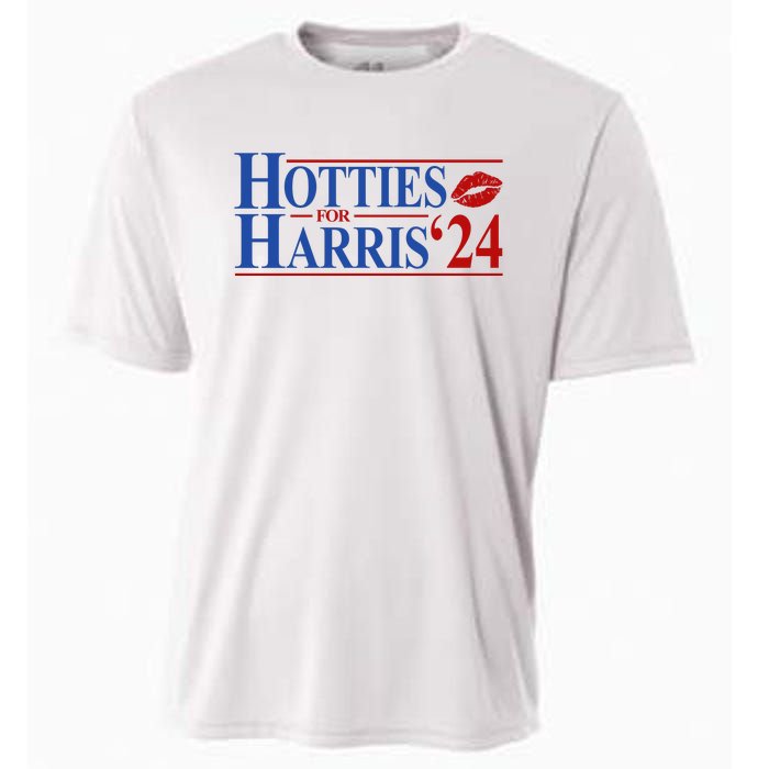 Hotties For Kamala Harris 2024 Smooch Lip Funny Politcal Cooling Performance Crew T-Shirt