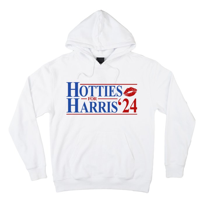 Hotties For Kamala Harris 2024 Smooch Lip Funny Politcal Hoodie