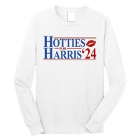 Hotties For Kamala Harris 2024 Smooch Lip Funny Politcal Long Sleeve Shirt