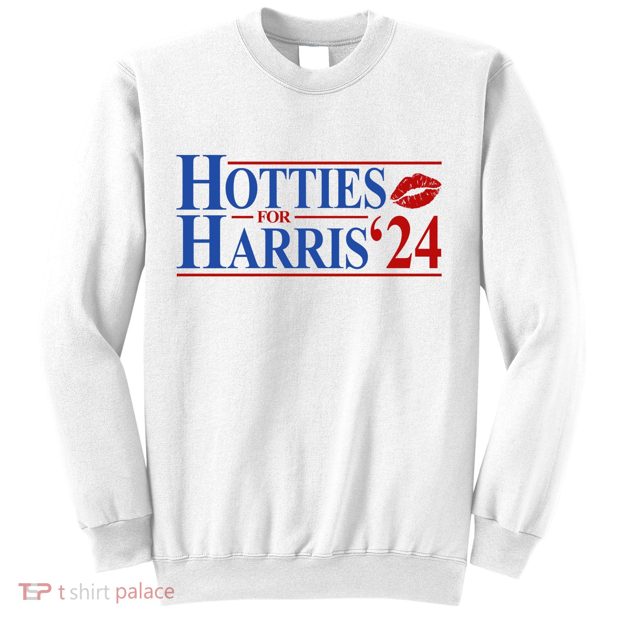 Hotties For Kamala Harris 2024 Smooch Lip Funny Politcal Sweatshirt