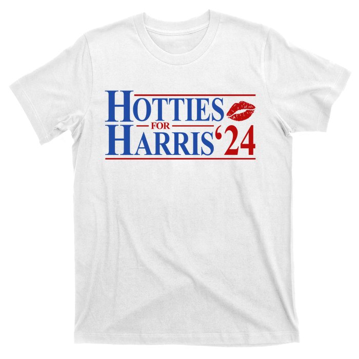 Hotties For Kamala Harris 2024 Smooch Lip Funny Politcal T-Shirt