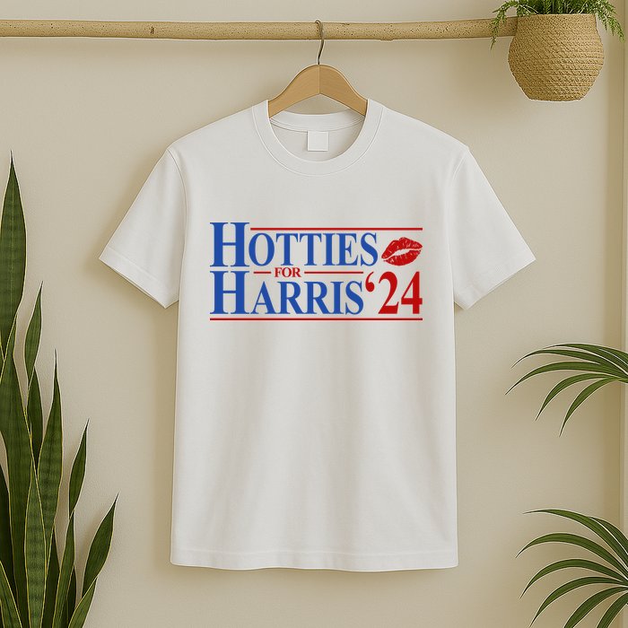 Hotties For Kamala Harris 2024 Smooch Lip Funny Politcal T-Shirt