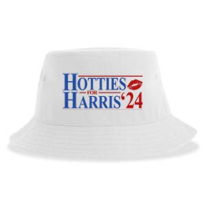 Hotties For Kamala Harris 2024 Smooch Lip Funny Politcal Sustainable Bucket Hat