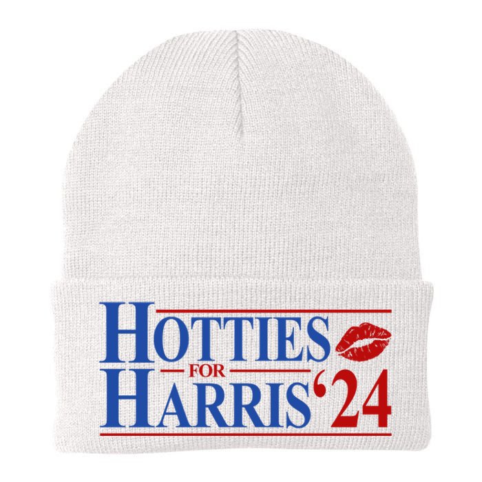 Hotties For Kamala Harris 2024 Smooch Lip Funny Politcal Knit Cap Winter Beanie