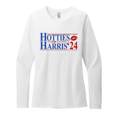 Hotties For Kamala Harris 2024 Smooch Lip Funny Politcal Womens CVC Long Sleeve Shirt