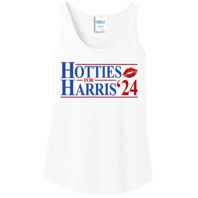 Hotties For Kamala Harris 2024 Smooch Lip Funny Politcal Ladies Essential Tank