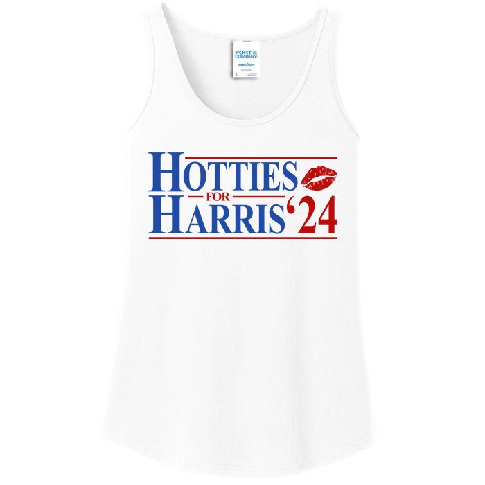 Hotties For Kamala Harris 2024 Smooch Lip Funny Politcal Ladies Essential Tank