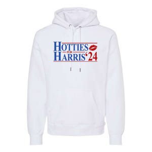 Hotties For Kamala Harris 2024 Smooch Lip Funny Politcal Premium Hoodie