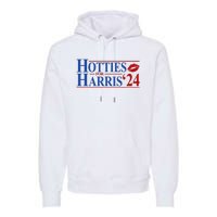 Hotties For Kamala Harris 2024 Smooch Lip Funny Politcal Premium Hoodie