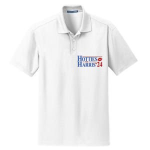 Hotties For Kamala Harris 2024 Smooch Lip Funny Politcal Dry Zone Grid Polo