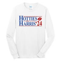 Hotties For Kamala Harris 2024 Smooch Lip Funny Politcal Tall Long Sleeve T-Shirt