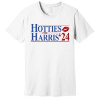 Hotties For Kamala Harris 2024 Smooch Lip Funny Politcal Premium T-Shirt