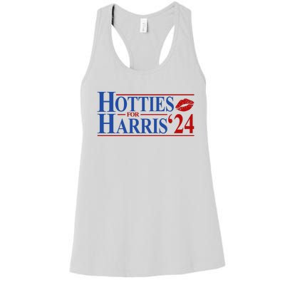 Hotties For Kamala Harris 2024 Smooch Lip Funny Politcal Women's Racerback Tank