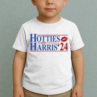 Hotties For Kamala Harris 2024 Smooch Lip Funny Politcal Toddler T-Shirt