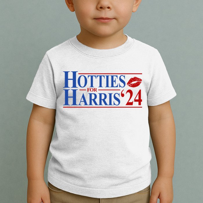 Hotties For Kamala Harris 2024 Smooch Lip Funny Politcal Toddler T-Shirt