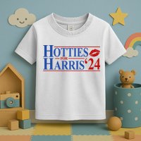 Hotties For Kamala Harris 2024 Smooch Lip Funny Politcal Toddler T-Shirt