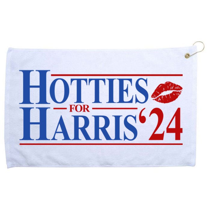 Hotties For Kamala Harris 2024 Smooch Lip Funny Politcal Grommeted Golf Towel