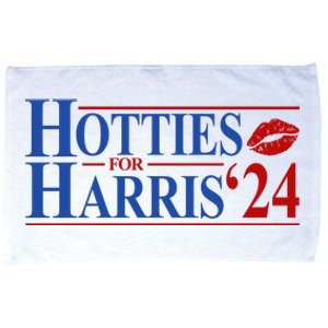 Hotties For Kamala Harris 2024 Smooch Lip Funny Politcal Microfiber Hand Towel