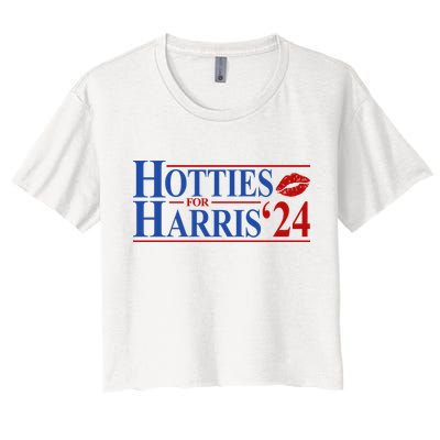 Hotties For Kamala Harris 2024 Smooch Lip Funny Politcal Crop Top
