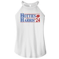 Hotties For Kamala Harris 2024 Smooch Lip Funny Politcal Women's Perfect Tri Rocker Tank