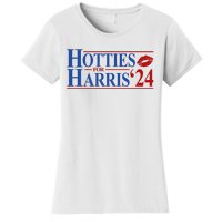 Hotties For Kamala Harris 2024 Smooch Lip Funny Politcal Women's T-Shirt