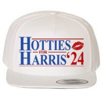 Hotties For Kamala Harris 2024 Smooch Lip Funny Politcal Wool Snapback Cap