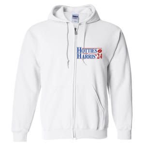 Hotties For Kamala Harris 2024 Smooch Lip Funny Politcal Full Zip Hoodie