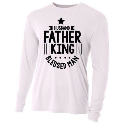 Husband Father King Blessed Man Cooling Performance Long Sleeve Crew