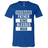 Husband Father King Blessed Dope Dad Cool Gift Black History Meaningful Gift V-Neck T-Shirt