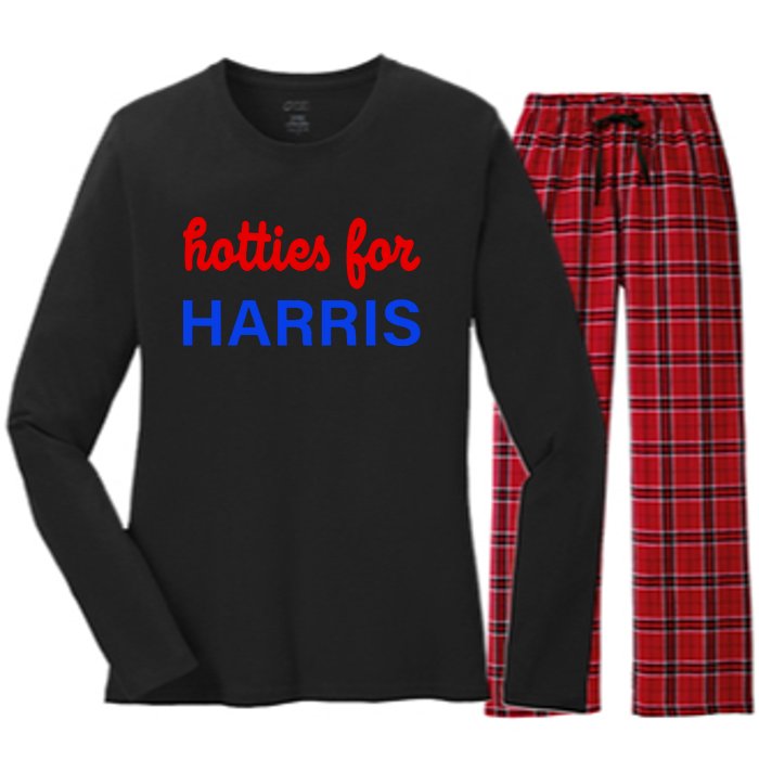 Hotties For Kamala Harris 2024 Women's Long Sleeve Flannel Pajama Set 