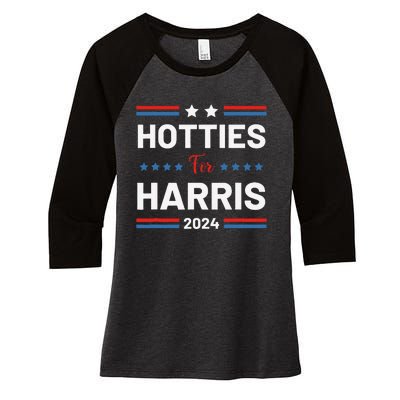 Hotties For Kamala 2024 Women's Tri-Blend 3/4-Sleeve Raglan Shirt