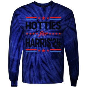 Hotties For Kamala Harris 2024 Tie-Dye Long Sleeve Shirt