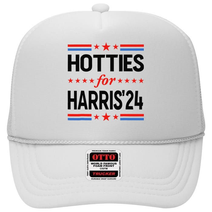 Hotties For Kamala Harris 2024 High Crown Mesh Back Trucker Hat