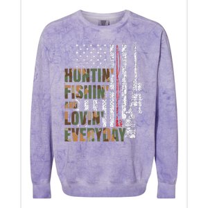 Hunting Fishing Loving Everyday American Deer Hunter Patriot Colorblast Crewneck Sweatshirt