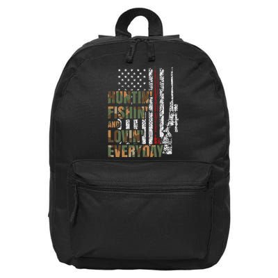 Hunting Fishing Loving Everyday American Deer Hunter Patriot 16 in Basic Backpack